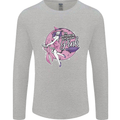 Breast Cancer Awareness Witch Halloween Mens Long Sleeve T-Shirt Sports Grey