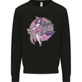 Breast Cancer Awareness Witch Halloween Mens Sweatshirt Jumper Black