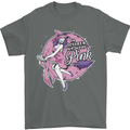 Breast Cancer Awareness Witch Halloween Mens T-Shirt 100% Cotton Charcoal