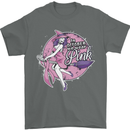 Breast Cancer Awareness Witch Halloween Mens T-Shirt 100% Cotton Charcoal