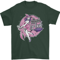 Breast Cancer Awareness Witch Halloween Mens T-Shirt 100% Cotton Forest Green