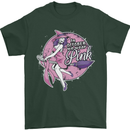 Breast Cancer Awareness Witch Halloween Mens T-Shirt 100% Cotton Forest Green