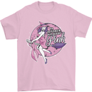 Breast Cancer Awareness Witch Halloween Mens T-Shirt 100% Cotton Light Pink