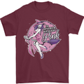 Breast Cancer Awareness Witch Halloween Mens T-Shirt 100% Cotton Maroon