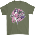 Breast Cancer Awareness Witch Halloween Mens T-Shirt 100% Cotton Military Green