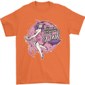 Breast Cancer Awareness Witch Halloween Mens T-Shirt 100% Cotton Orange