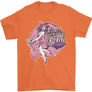 Breast Cancer Awareness Witch Halloween Mens T-Shirt 100% Cotton Orange