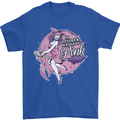 Breast Cancer Awareness Witch Halloween Mens T-Shirt 100% Cotton Royal Blue