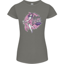 Breast Cancer Awareness Witch Halloween Womens Petite Cut T-Shirt Charcoal