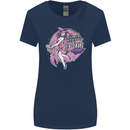 Breast Cancer Awareness Witch Halloween Womens Wider Cut T-Shirt Navy Blue