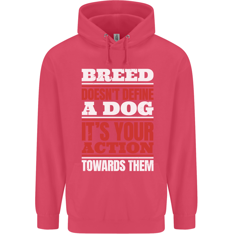 Breed Doesn't Define a Dog Actions Do Childrens Kids Hoodie Heliconia