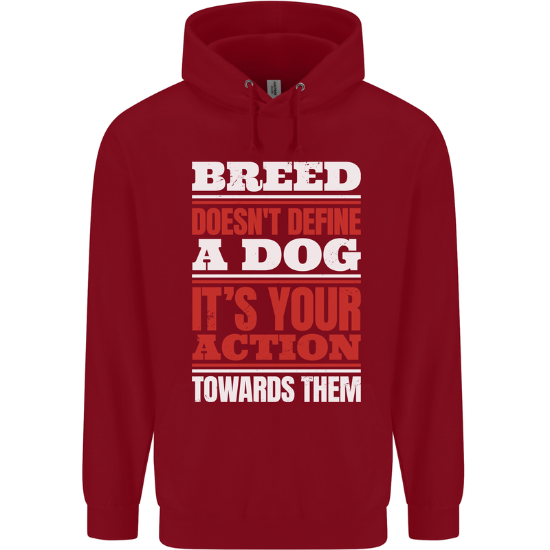 Breed Doesn't Define a Dog Actions Do Childrens Kids Hoodie Red