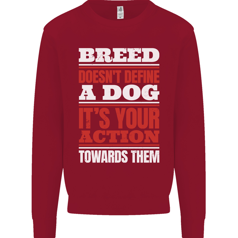 Breed Doesn't Define a Dog Actions Do Kids Sweatshirt Jumper Red