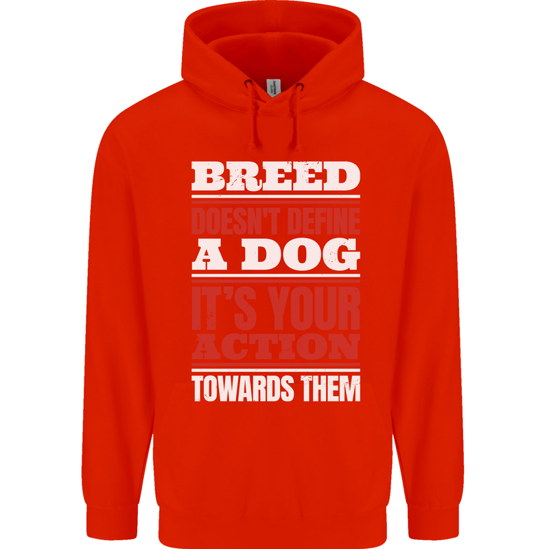 Breed Doesn't Define a Dog Actions Do Mens 80% Cotton Hoodie Bright Red