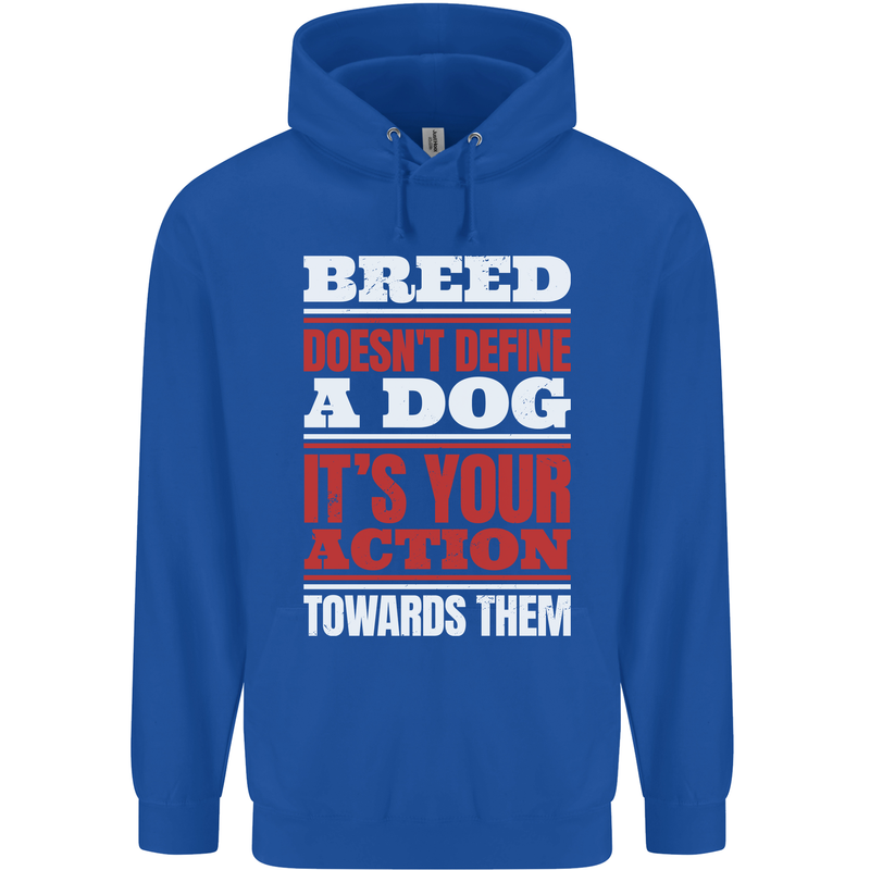 Breed Doesn't Define a Dog Actions Do Mens 80% Cotton Hoodie Royal Blue