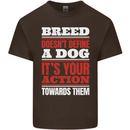 Breed Doesn't Define a Dog Actions Do Mens Cotton T-Shirt Tee Top Dark Chocolate