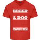 Breed Doesn't Define a Dog Actions Do Mens V-Neck Cotton T-Shirt Red
