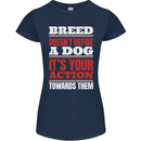 Breed Doesn't Define a Dog Actions Do Womens Petite Cut T-Shirt Navy Blue