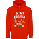 Brilliant & Busy Thinking Autism Autistic Childrens Kids Hoodie Bright Red