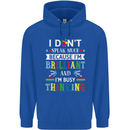 Brilliant & Busy Thinking Autism Autistic Childrens Kids Hoodie Royal Blue