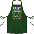 Brilliant & Busy Thinking Autism Autistic Cotton Apron 100% Organic Forest Green