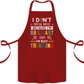 Brilliant & Busy Thinking Autism Autistic Cotton Apron 100% Organic Maroon