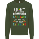 Brilliant & Busy Thinking Autism Autistic Kids Sweatshirt Jumper Forest Green