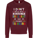 Brilliant & Busy Thinking Autism Autistic Kids Sweatshirt Jumper Maroon