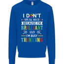 Brilliant & Busy Thinking Autism Autistic Kids Sweatshirt Jumper Royal Blue