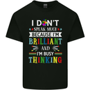Brilliant & Busy Thinking Autism Autistic Kids T-Shirt Childrens Black
