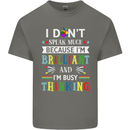 Brilliant & Busy Thinking Autism Autistic Kids T-Shirt Childrens Charcoal