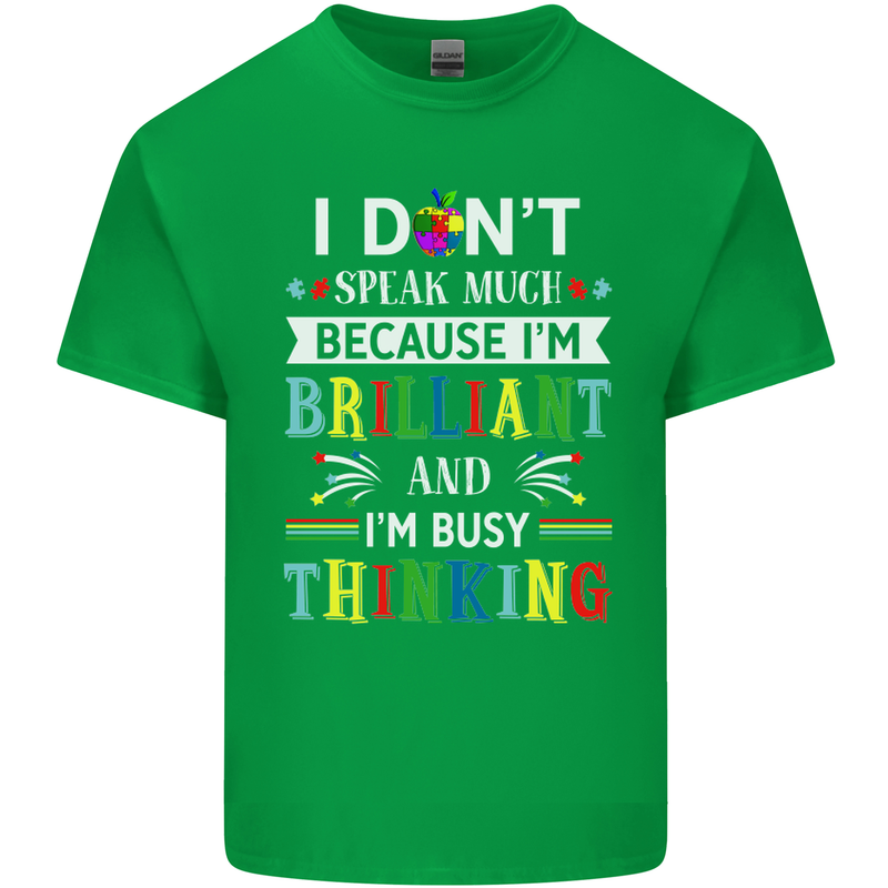 Brilliant & Busy Thinking Autism Autistic Kids T-Shirt Childrens Irish Green