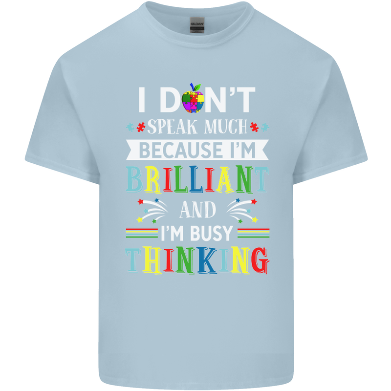 Brilliant & Busy Thinking Autism Autistic Kids T-Shirt Childrens Light Blue
