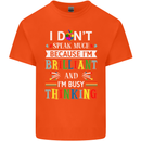 Brilliant & Busy Thinking Autism Autistic Kids T-Shirt Childrens Orange