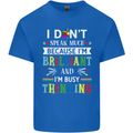 Brilliant & Busy Thinking Autism Autistic Kids T-Shirt Childrens Royal Blue