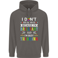 Brilliant & Busy Thinking Autism Autistic Mens 80% Cotton Hoodie Charcoal