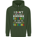 Brilliant & Busy Thinking Autism Autistic Mens 80% Cotton Hoodie Forest Green