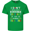 Brilliant & Busy Thinking Autism Autistic Mens Cotton T-Shirt Tee Top Irish Green
