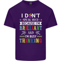 Brilliant & Busy Thinking Autism Autistic Mens Cotton T-Shirt Tee Top Purple