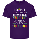 Brilliant & Busy Thinking Autism Autistic Mens Cotton T-Shirt Tee Top Purple