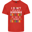 Brilliant & Busy Thinking Autism Autistic Mens Cotton T-Shirt Tee Top Red
