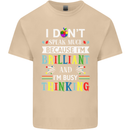 Brilliant & Busy Thinking Autism Autistic Mens Cotton T-Shirt Tee Top Sand