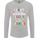 Brilliant & Busy Thinking Autism Autistic Mens Long Sleeve T-Shirt Sports Grey
