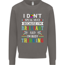 Brilliant & Busy Thinking Autism Autistic Mens Sweatshirt Jumper Charcoal