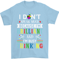 Brilliant & Busy Thinking Autism Autistic Mens T-Shirt Cotton Gildan Light Blue