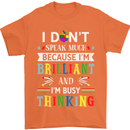 Brilliant & Busy Thinking Autism Autistic Mens T-Shirt Cotton Gildan Orange