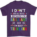 Brilliant & Busy Thinking Autism Autistic Mens T-Shirt Cotton Gildan Purple