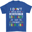 Brilliant & Busy Thinking Autism Autistic Mens T-Shirt Cotton Gildan Royal Blue