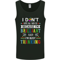 Brilliant & Busy Thinking Autism Autistic Mens Vest Tank Top Black