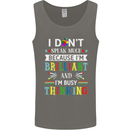 Brilliant & Busy Thinking Autism Autistic Mens Vest Tank Top Charcoal